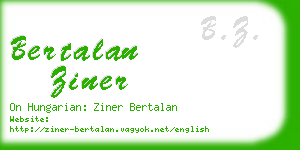 bertalan ziner business card